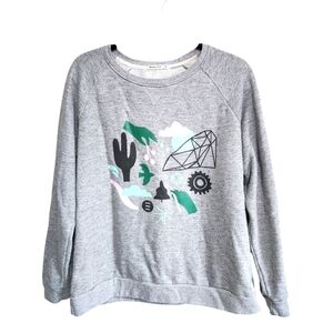 MARINE LAYER GRAPHIC SWEATSHIRT THE CLIMATE PLEDGE  GRAY SOFT FLEECE  SIZE XL